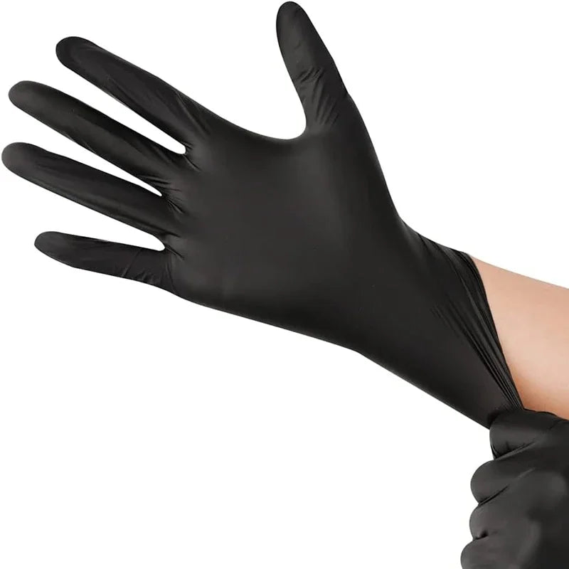 10/20/50/100PCS Black Nitrile Disposable Gloves for Work Latex Free Home Cleaning Glove Textured Mechanic Tattoo Hair Dye Beauty
